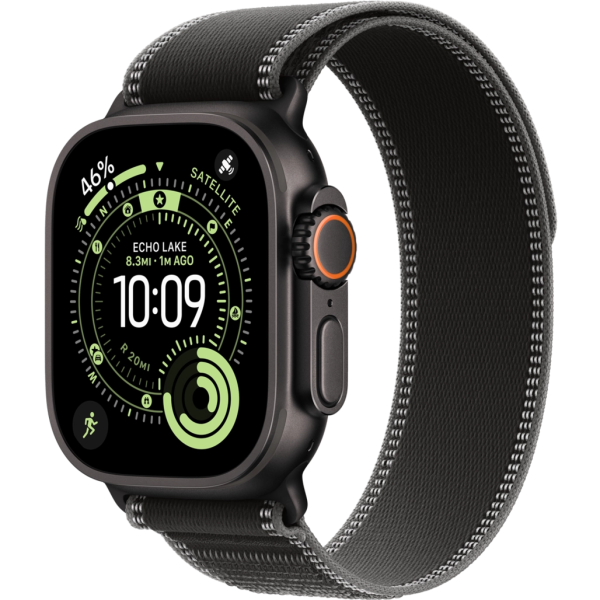 اپل واچ اولترا نسل 3 تیتانیومی مشکی با بند ترایل بلک / چارکول