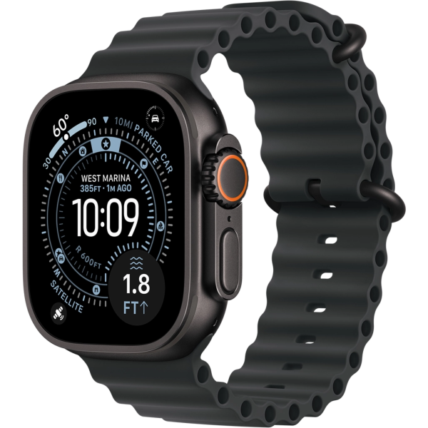 اپل واچ اولترا نسل 3 تیتانیومی مشکی با بند مشکی اوشن