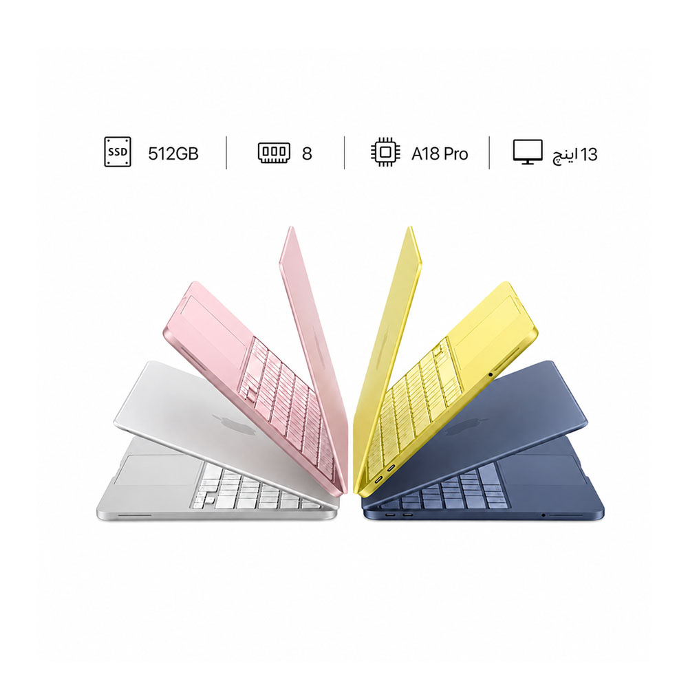 مک‌بوک نئو ۱۳ اینچ ۵۱۲ گیگابایت با رم ۸ پردازنده A18 Pro — نمای اصلی محصول