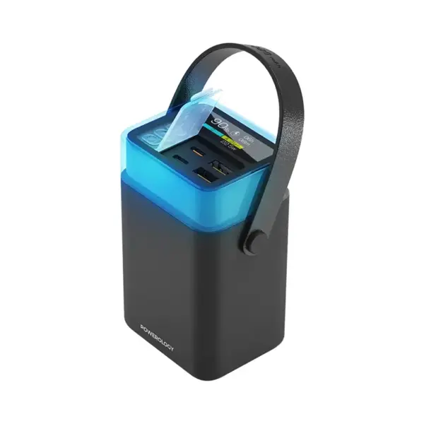 پاوربانک پاورلوژی ۴۰۰۰۰ میلی‌آمپر هیلو بیم Powerology Halo Beam ۴۰۰۰۰mAh Power Bank PD ۶۵W — نمای اصلی محصول