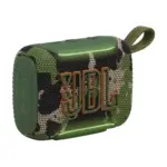 اسپیکر بلوتوثی JBL Go 5 رنگ طرح چریکی Squad — نمای سه‌رخ با لوگوی JBL