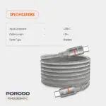 کابل شارژ پرودو Porodo 60W Type-C to Type-C Magnetic Cable - تصویر 5
